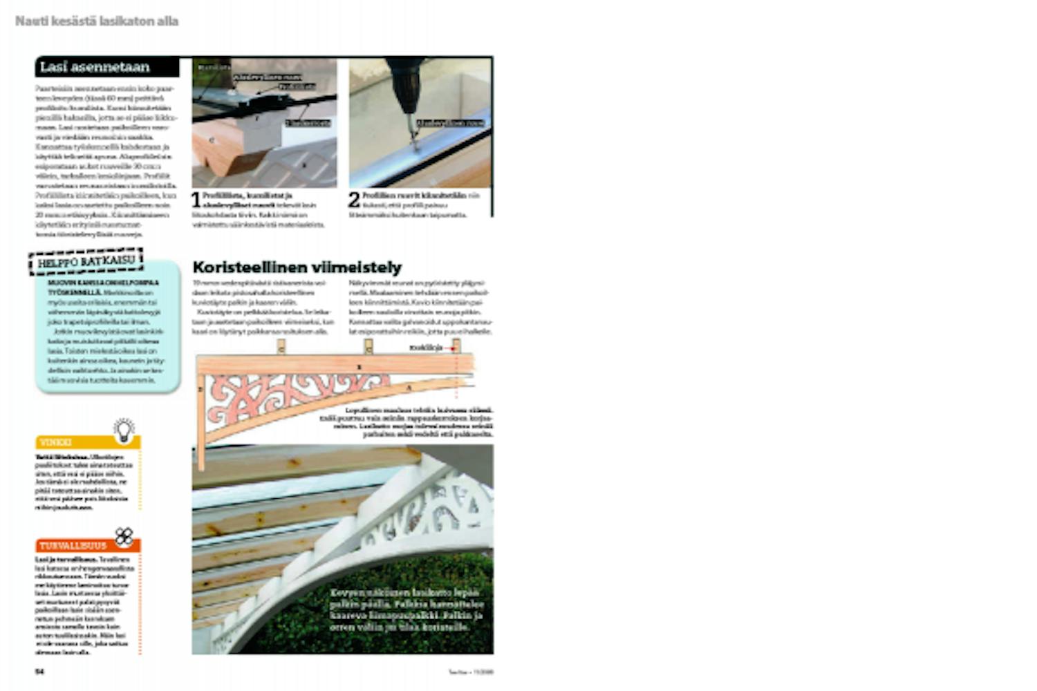 Rakenna terassille lasikatto Terassin lasikaton viimeistely